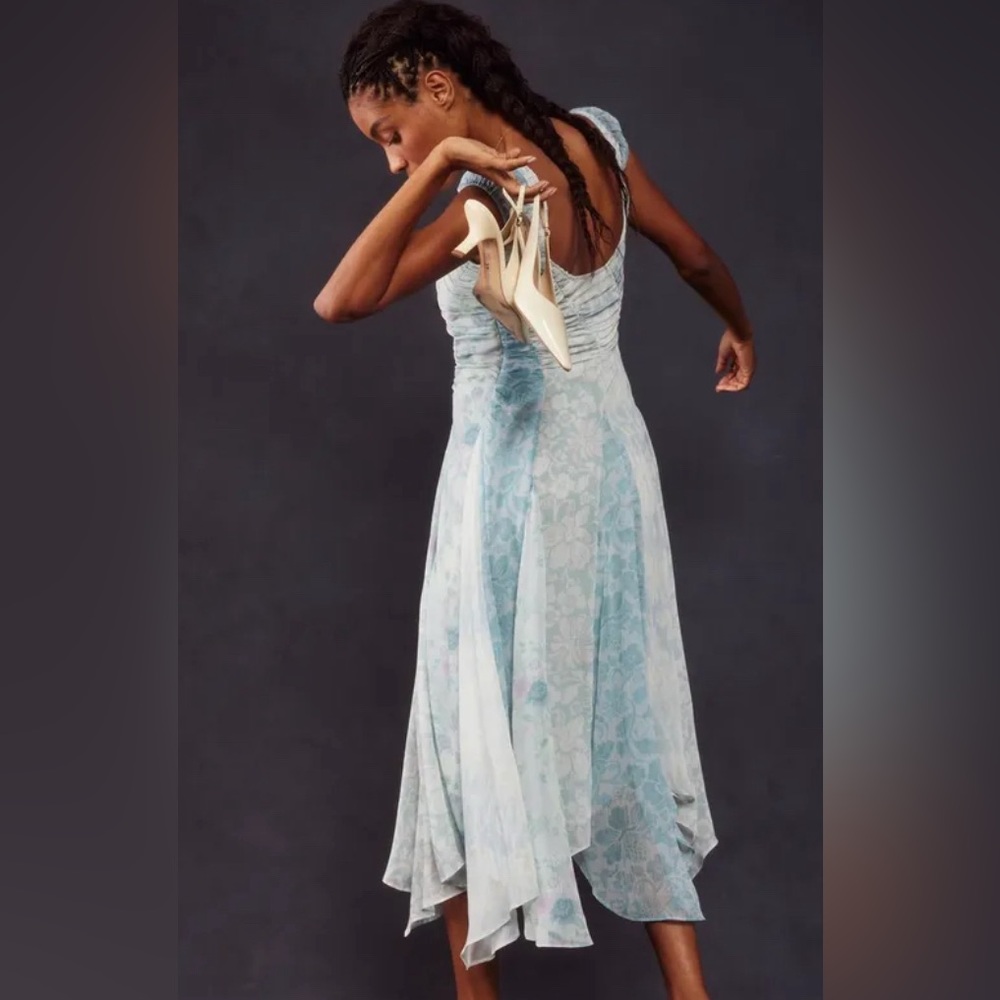 NWOT Free People Gorgeous mixed media ocean combo  heart to heart midi dress. 4 - Picture 3 of 16